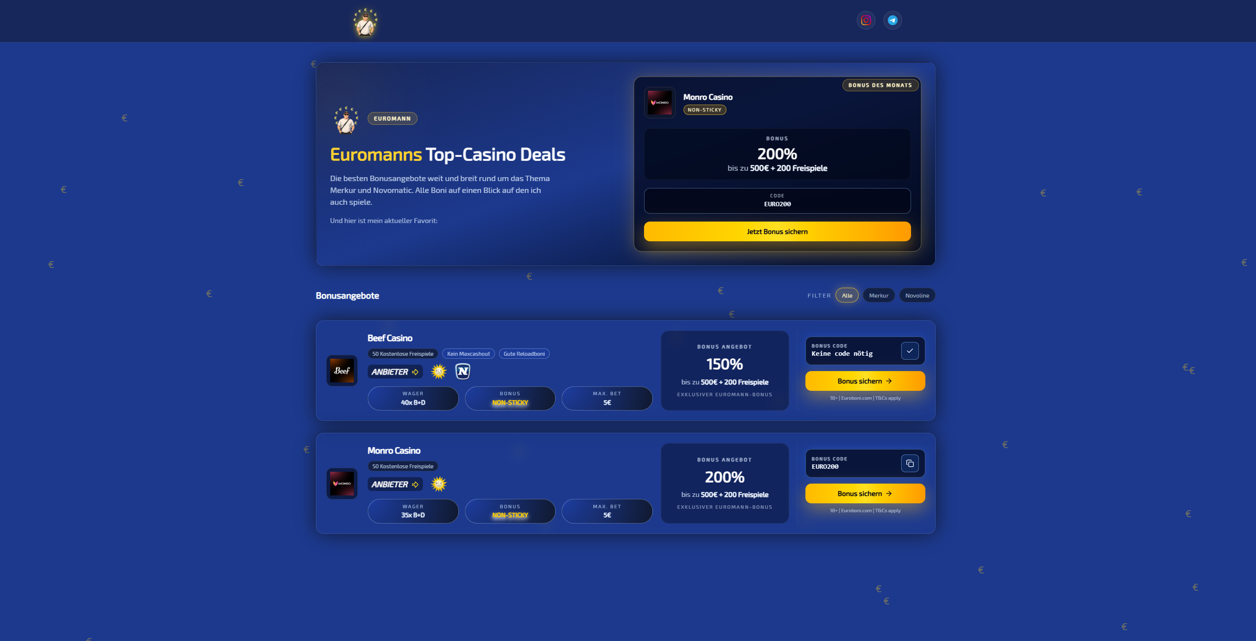 Eurozockt website screenshot